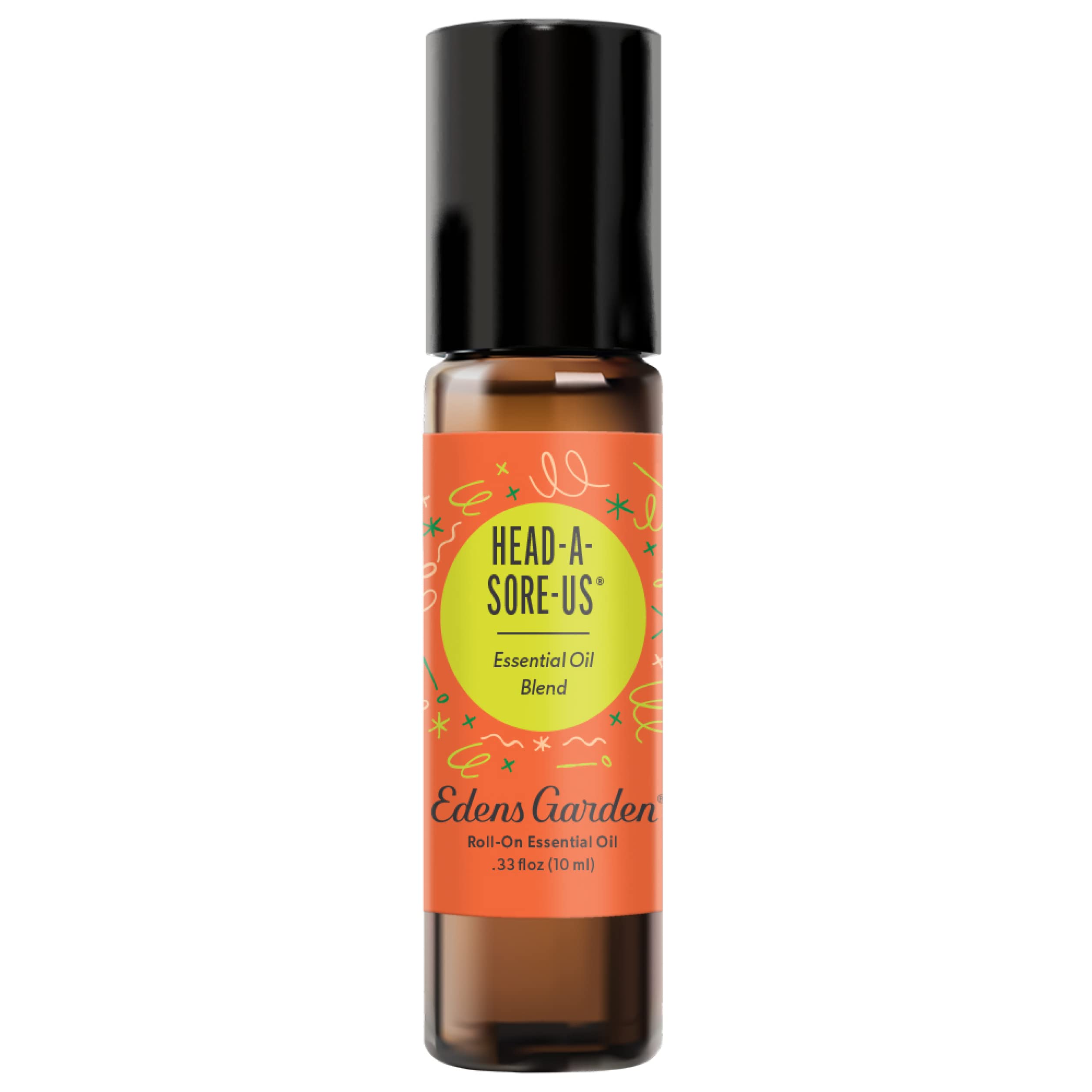 Front view of Edens Garden Head-A-Sore-Us Essential Oil Roll-On bottle