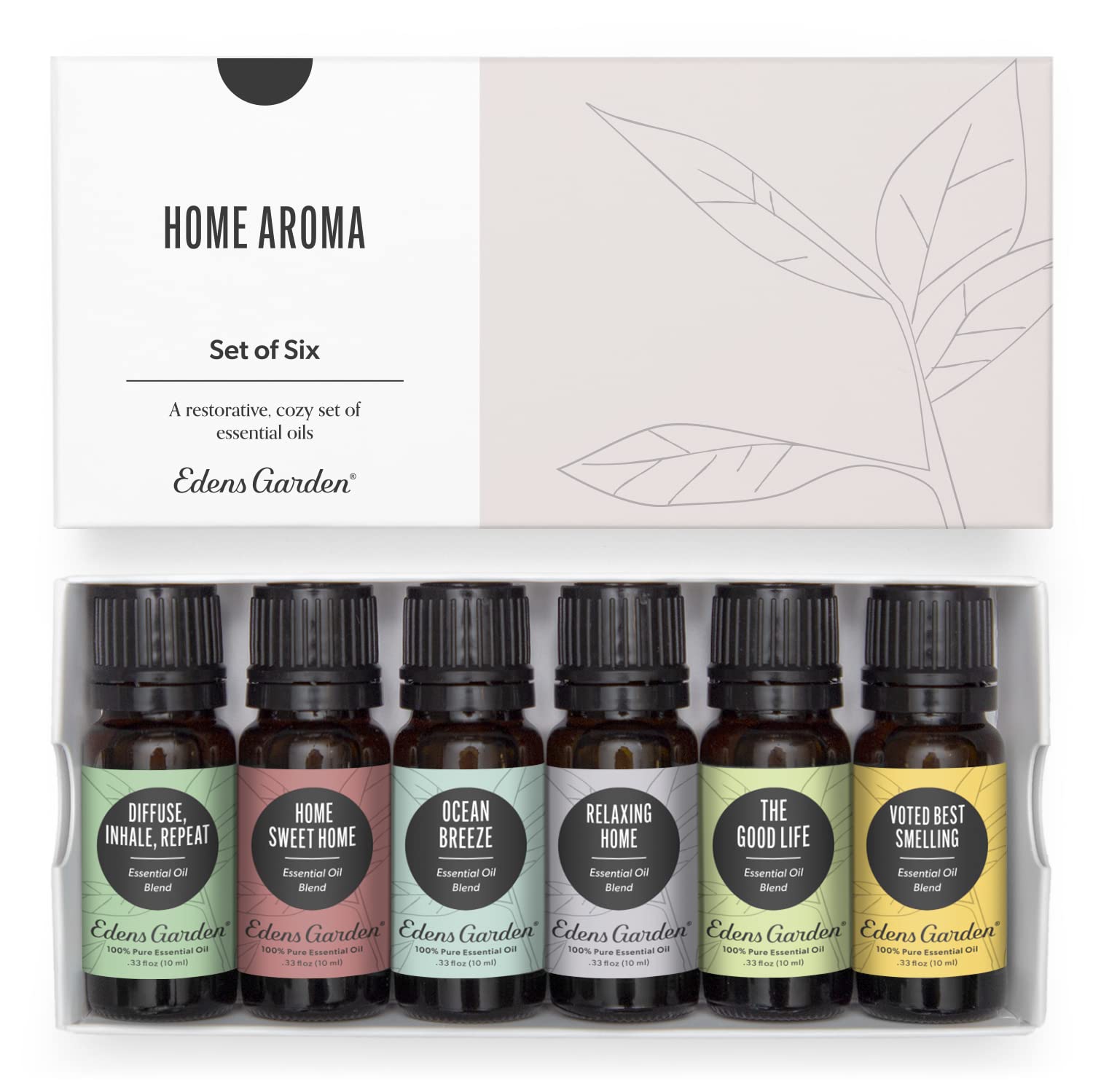 Edens Garden Home Aroma set – six 10 ml essential oil bottles