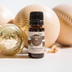 Close-up of Hot Chocolate Hugs essential oil droplets