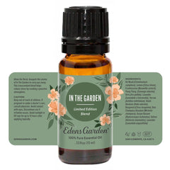 10 ml bottle with botanical imagery and leaves