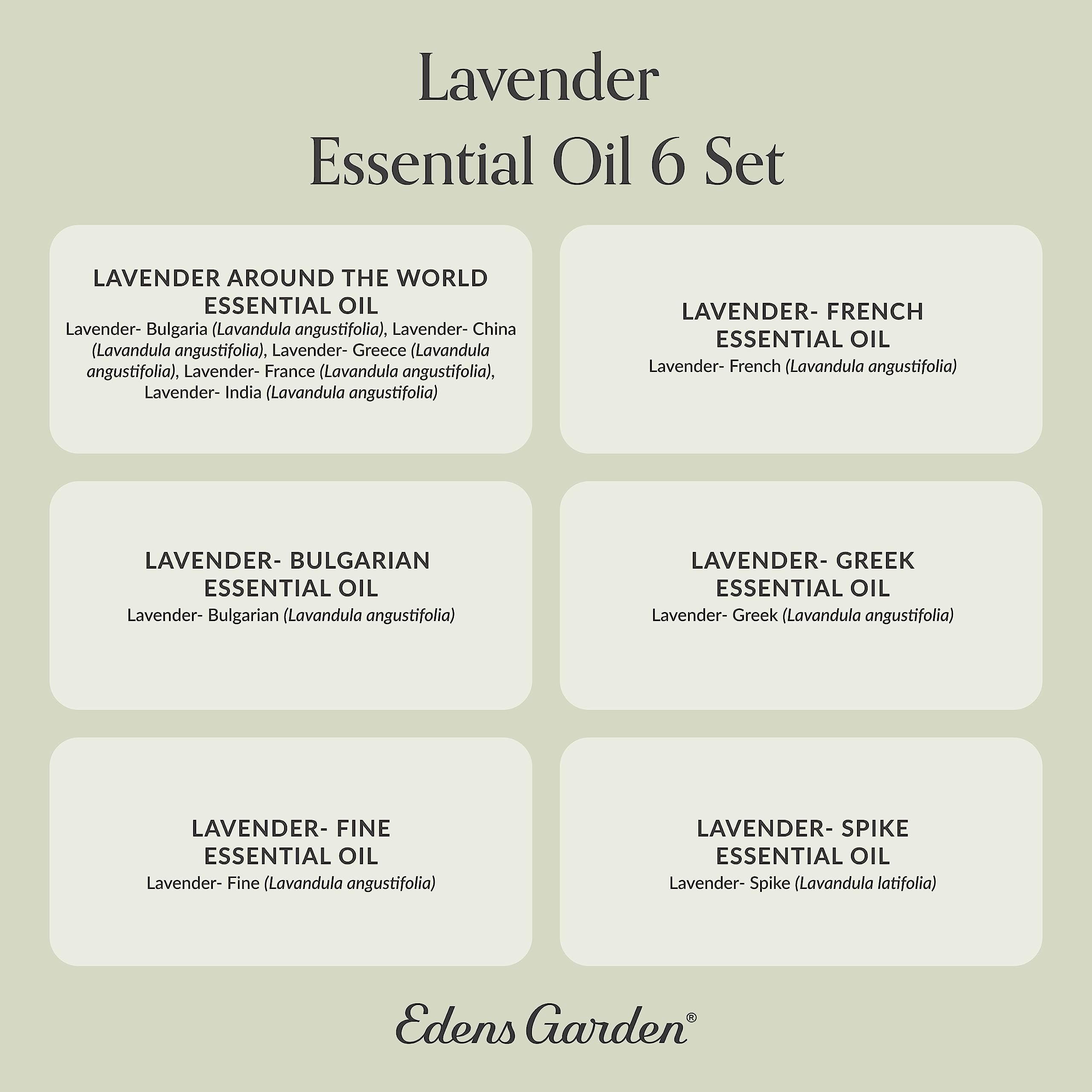 Packaging of Edens Garden Lavender 6-set in premium aromatherapy collection