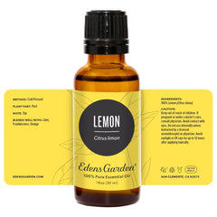 Product packaging and branding for Edens Garden Lemon EO