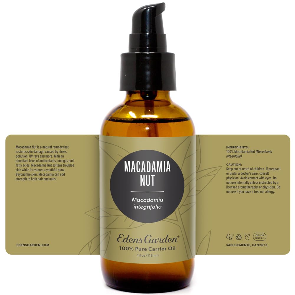 Lifestyle image showing Edens Garden Macadamia Carrier Oil set