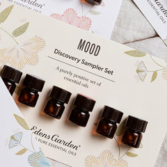 Mood essential oil bottle close-up