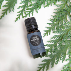 Label for Edens Garden Myrrh & Frankincense essential oil blend