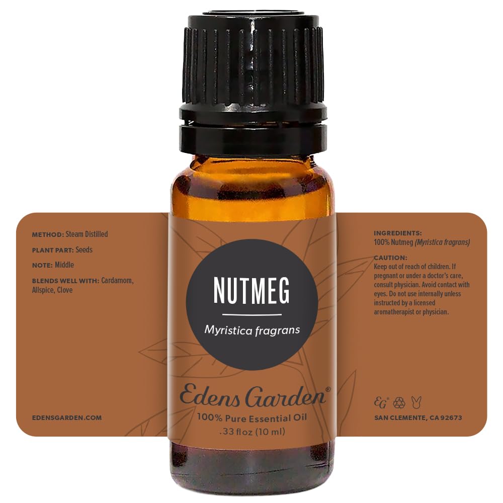 Edens Garden Nutmeg essential oil bottle with dropper