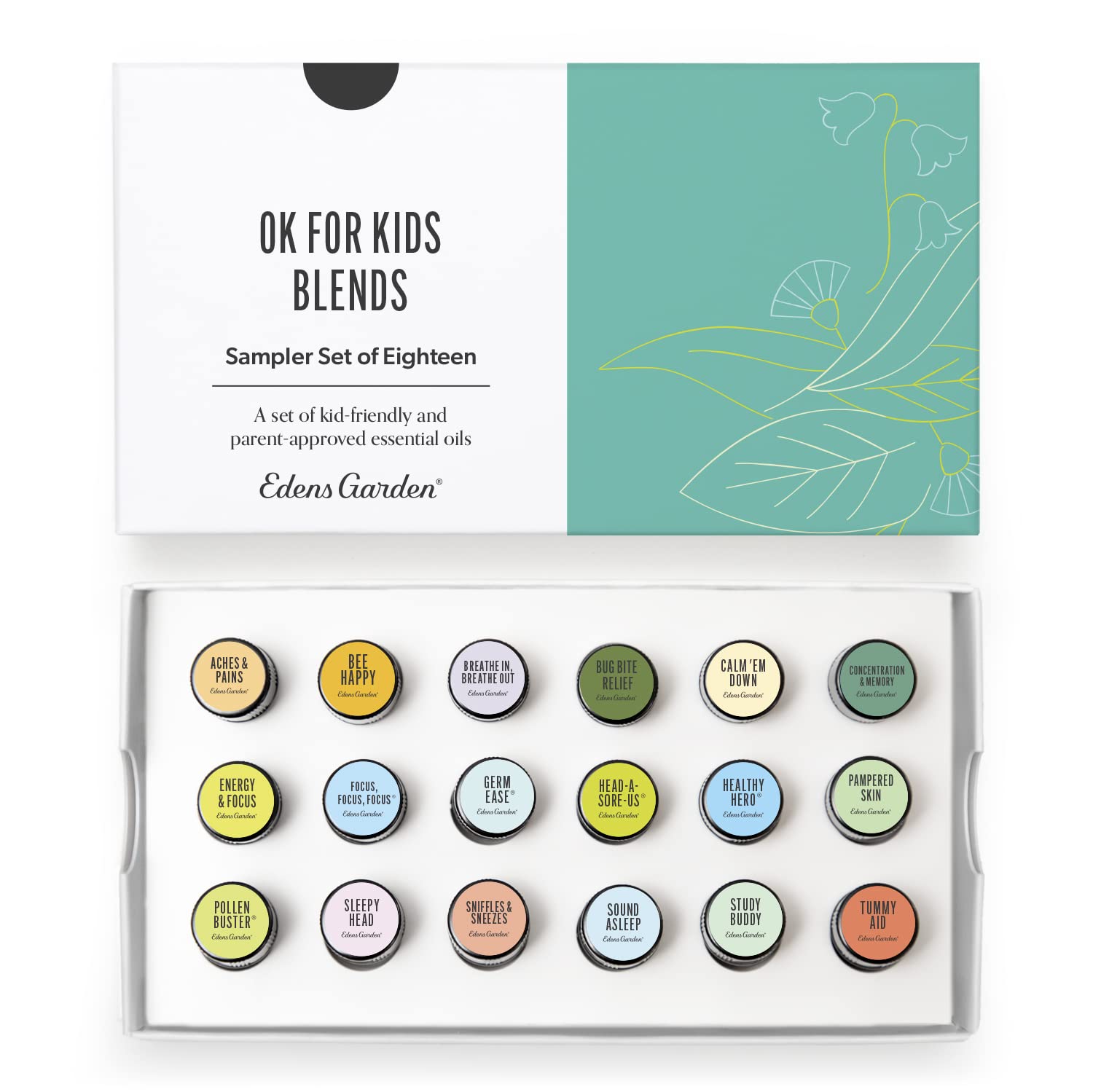 Edens Garden OK For Kids 18-Set Sampler box with all 18 bottles