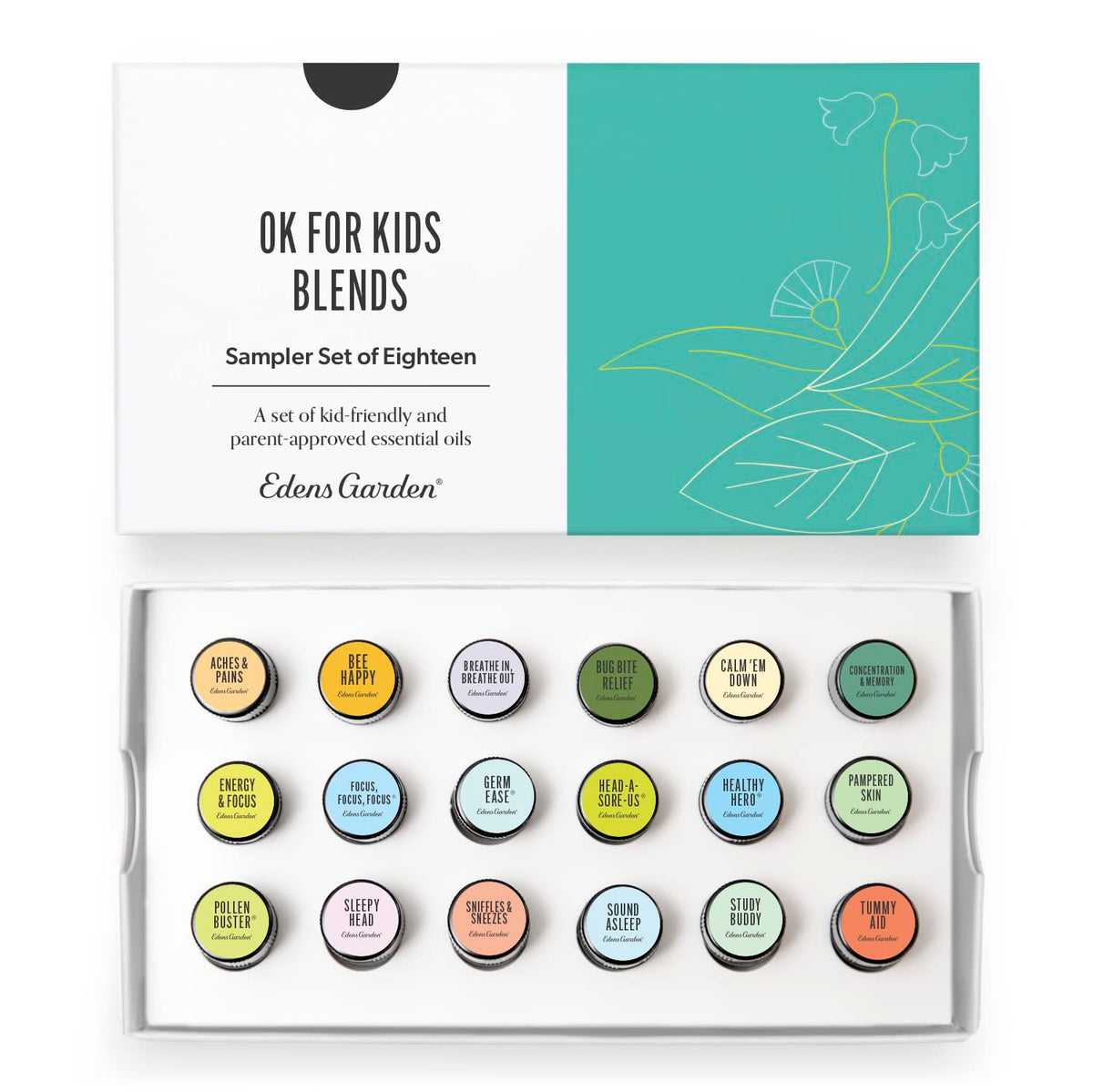 Edens Garden OK For Kids 18-Set Sampler box with all 18 bottles