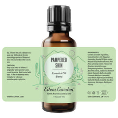 Natural ingredients arranged beside the Pampered Skin bottle