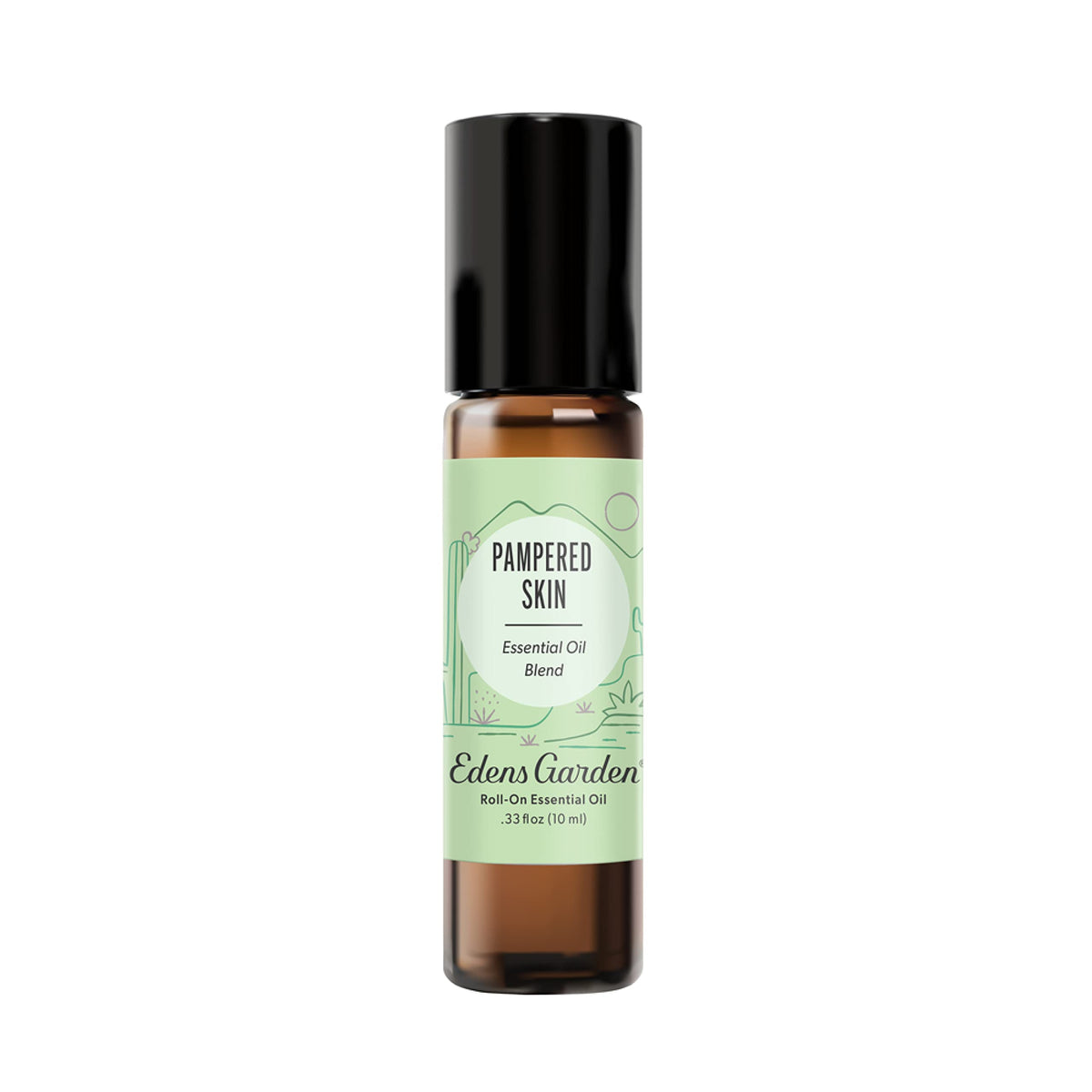 Edens Garden Pampered Skin Roll-On bottle close-up with label