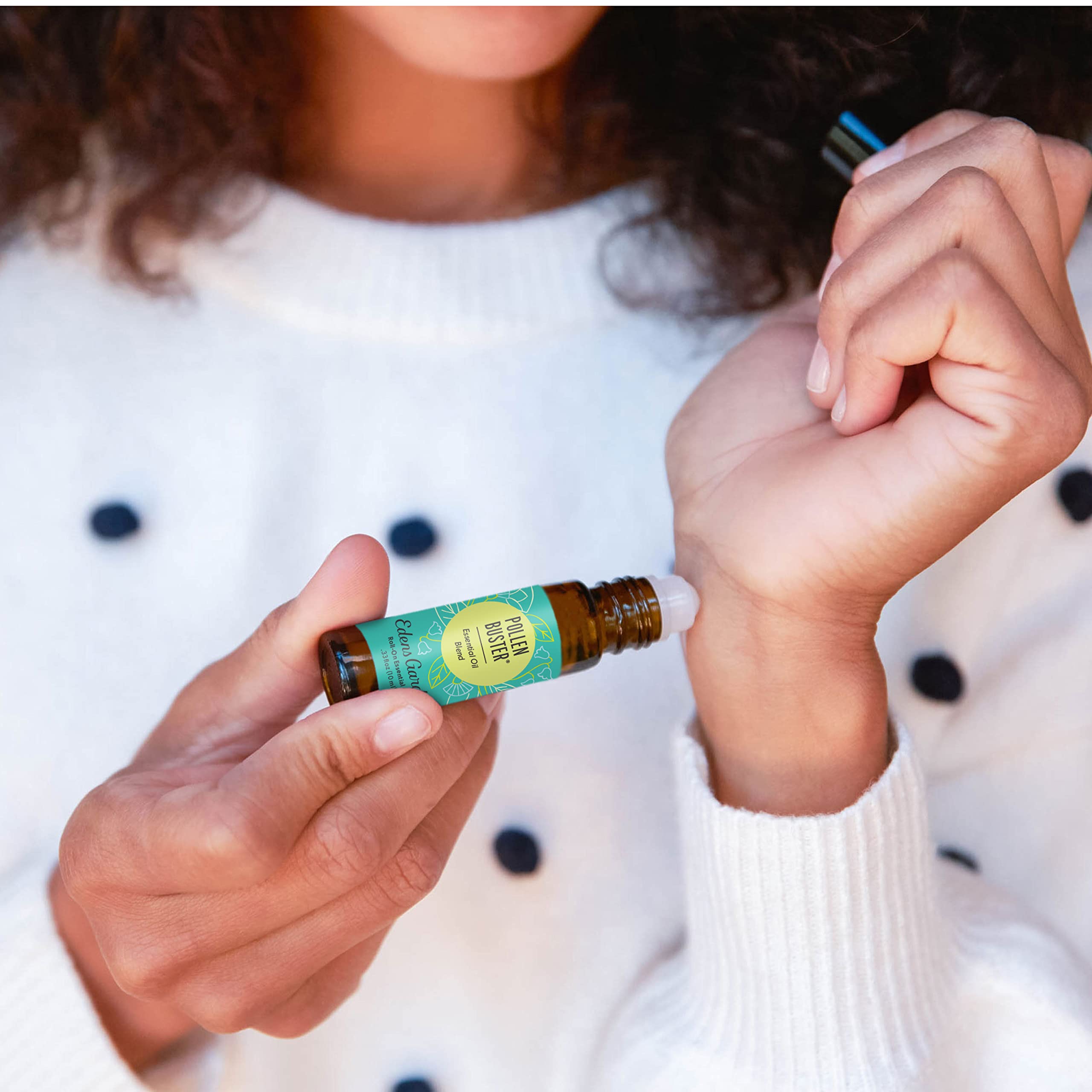 Edens Garden Pollen Buster Roll-On product shot with label