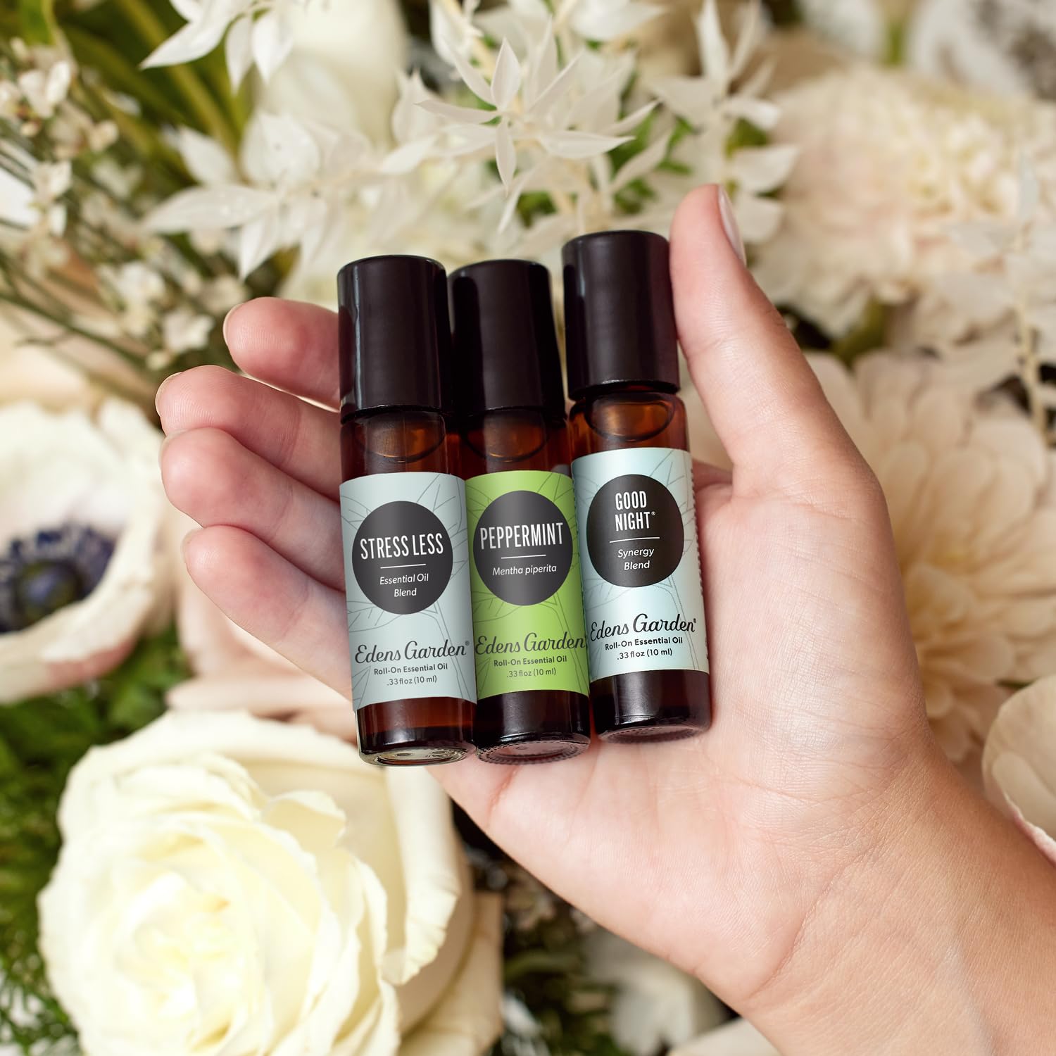 Edens Garden 3-pack essential oil roll-ons back view