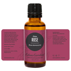 Spa setup with diffuser and Rose Otto essential oil bottle
