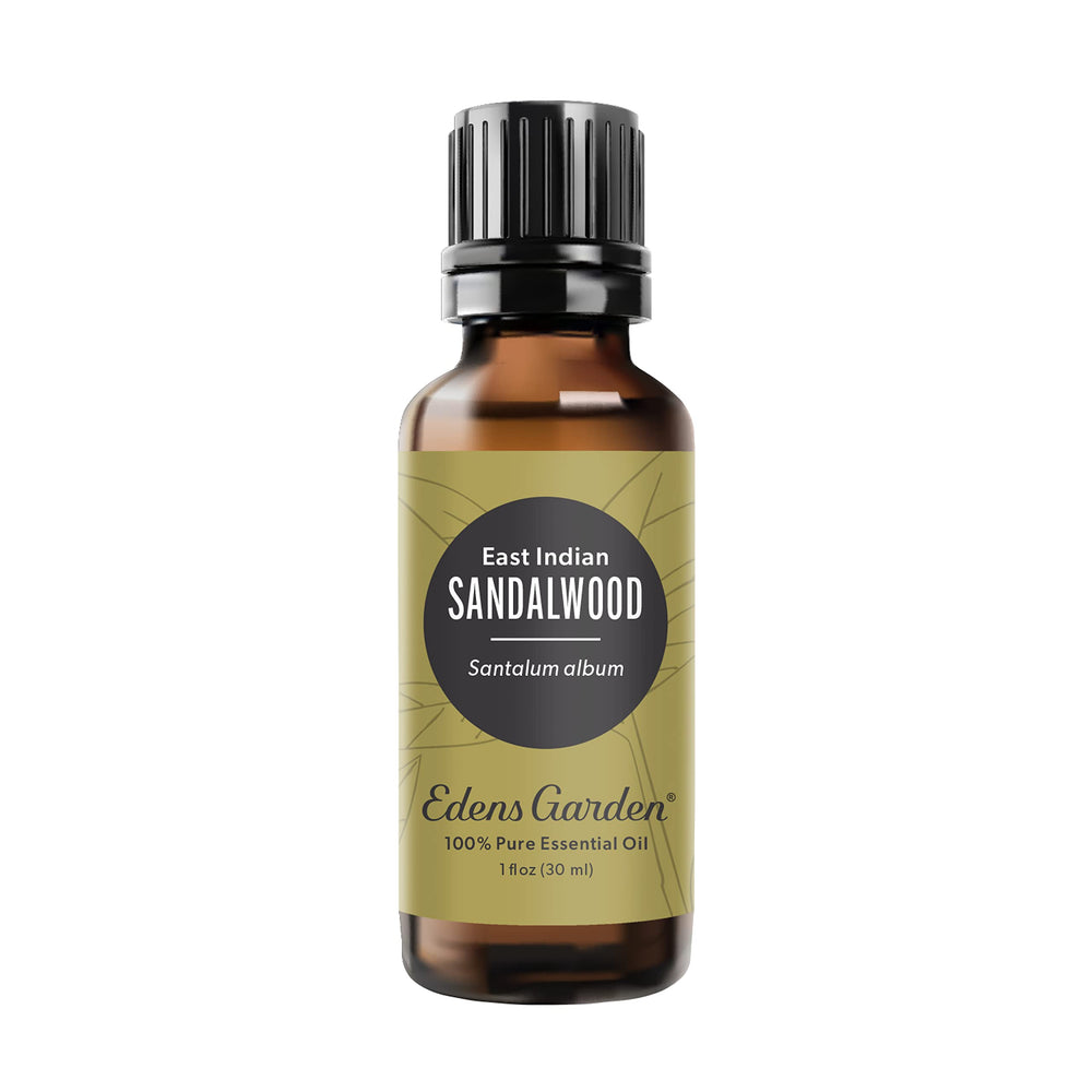 Edens Garden Sandalwood essential oil bottle and packaging