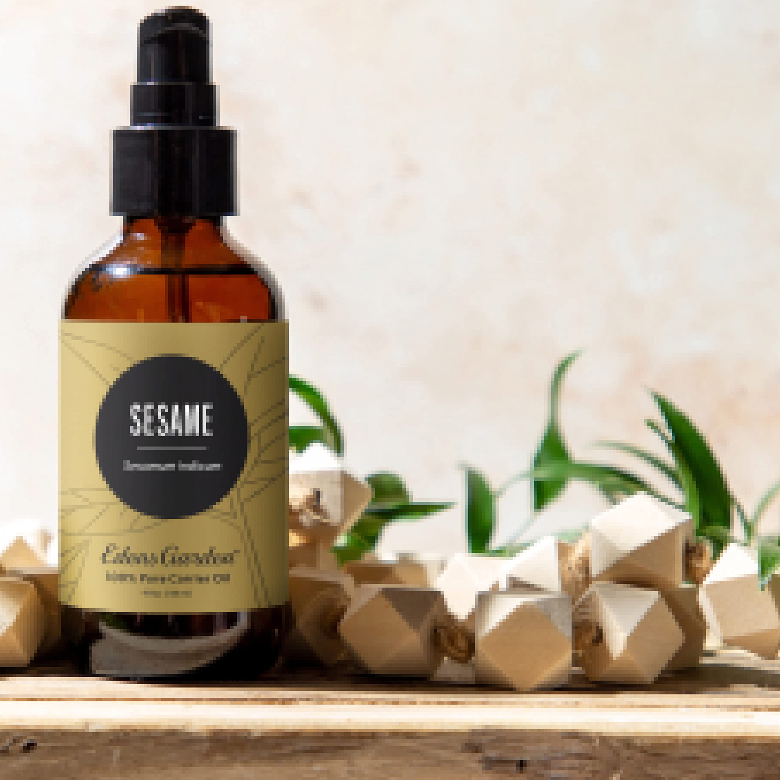 Sesame Carrier Oil bottle angled view