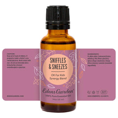 Edens Garden Sniffles & Sneezes 30 ml bottle with packaging