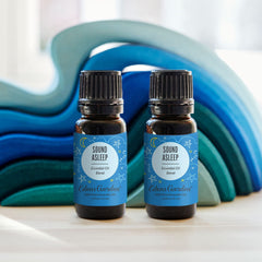 Close-up of Sound Asleep essential oil bottle with dropper