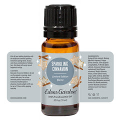 Edens Garden logo and Sparkling Cinnamon product packaging