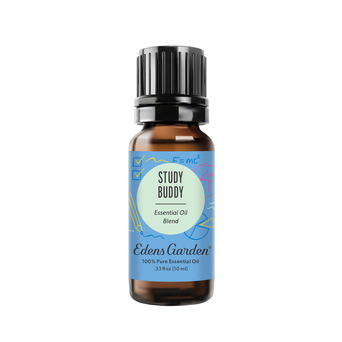 Edens Garden Study Buddy essential oil blend bottle on white