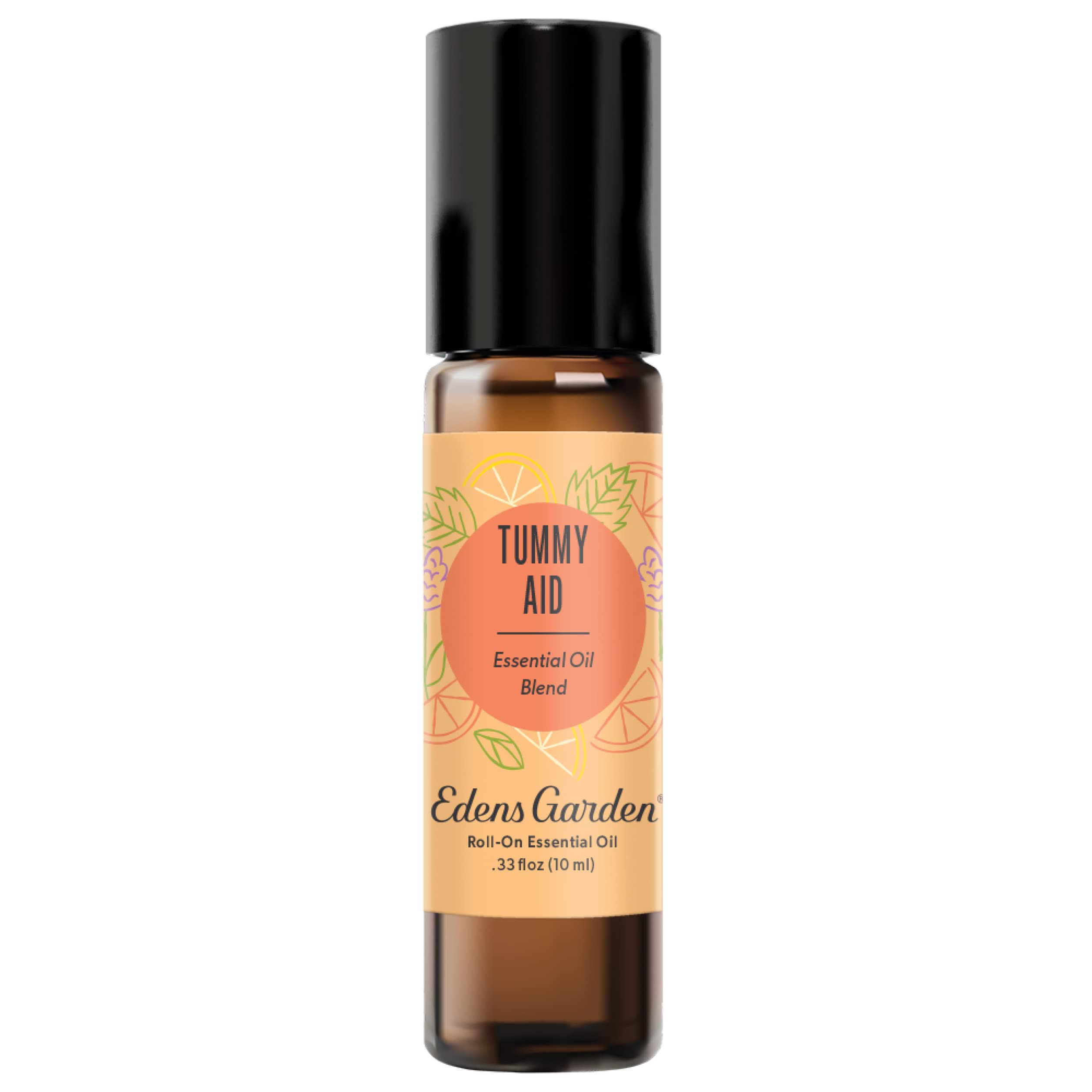 Front view of Edens Garden Tummy Essential Oil Roll-On bottle