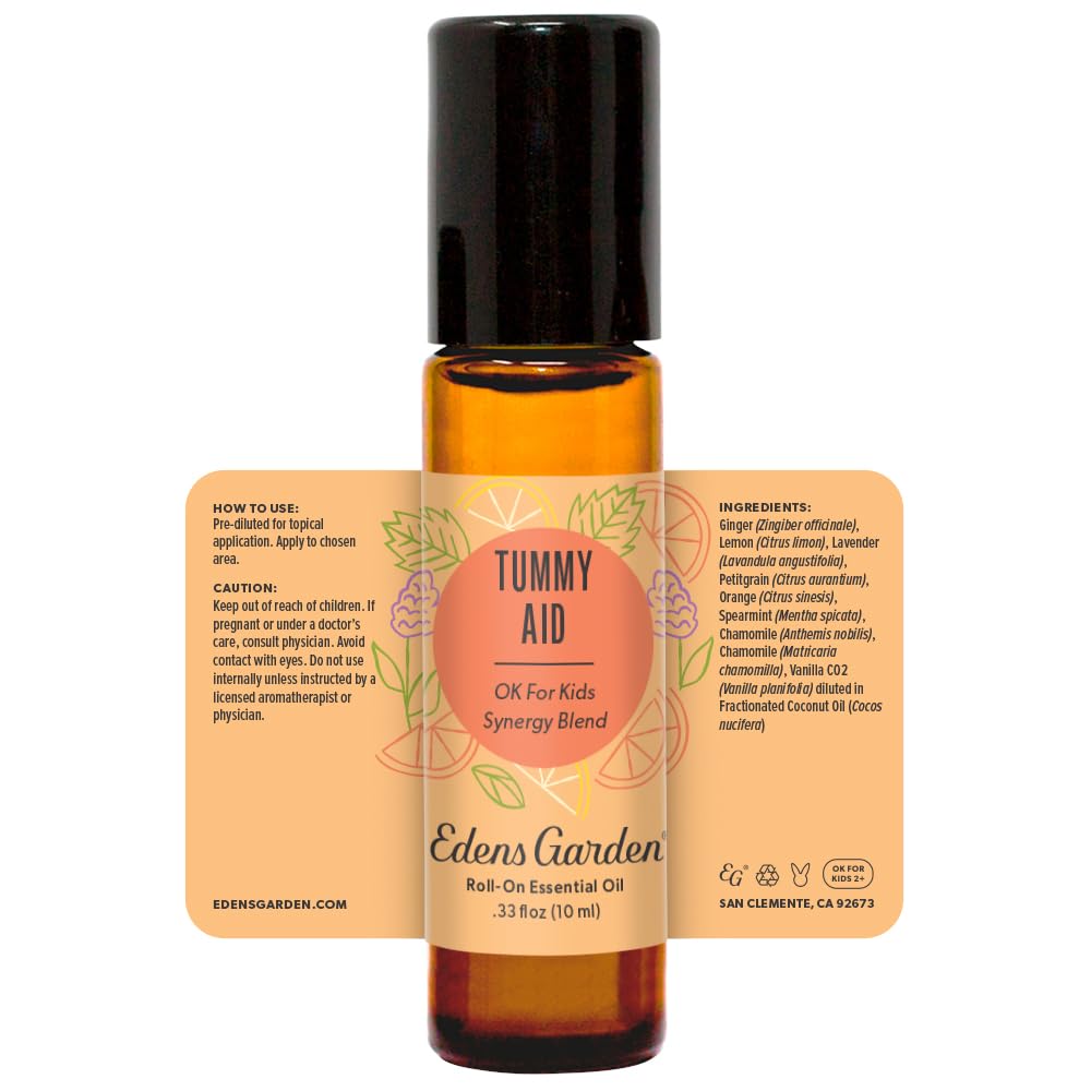 Tummy Roll-On displayed with other Edens Garden products