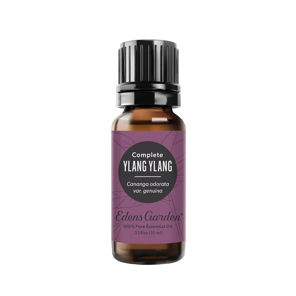 Close-up of Edens Garden Ylang Ylang Complete Essential Oil 10 mL bottle