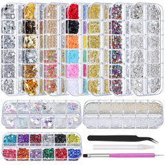 EditTime nail rhinestones kit box collection enables customizable manicures with brilliant sparkle.