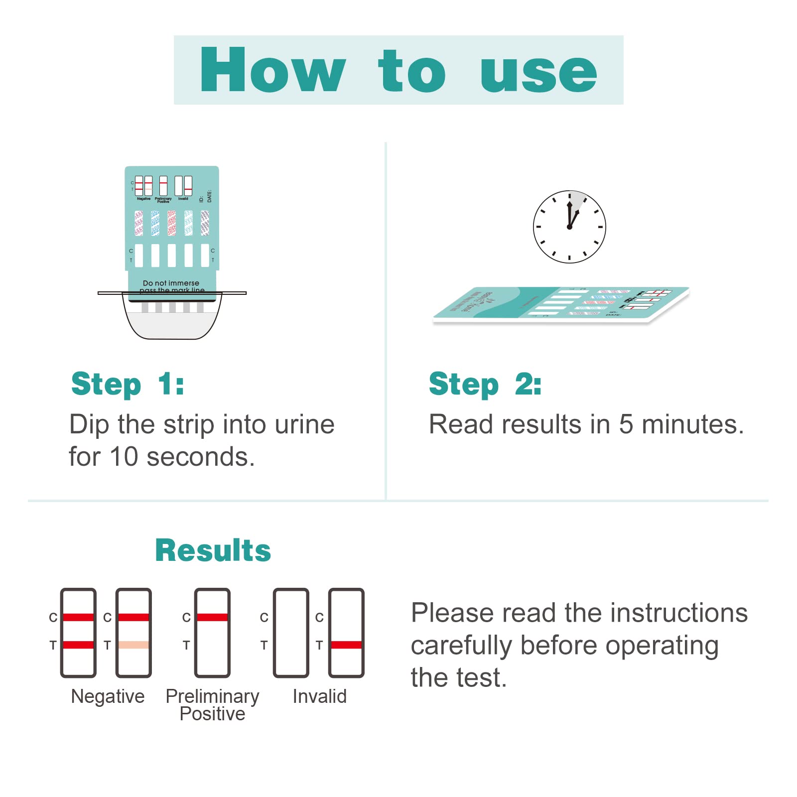 Urine drug test strip test area 2