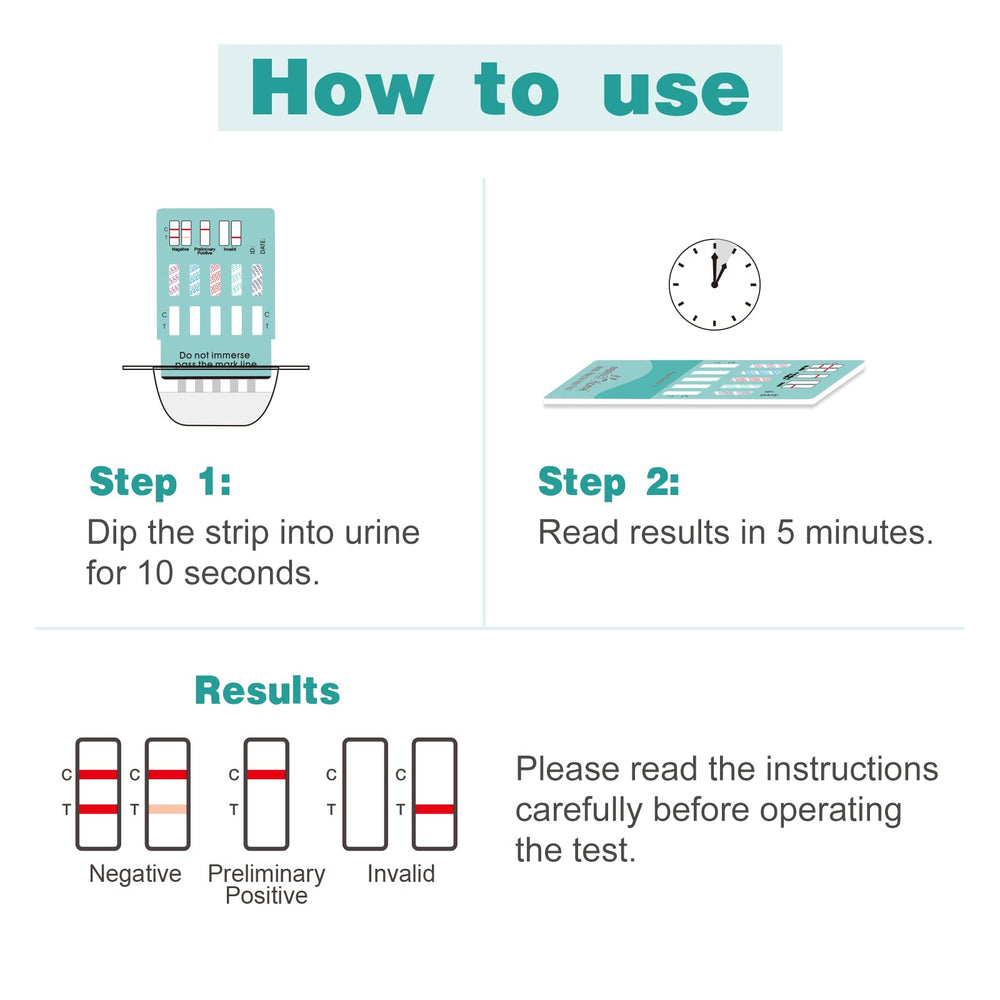 Urine drug test strip test area 2