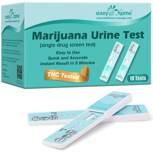 Easy@Home EDTH-114 urine THC test kit packaging and 10-pack display