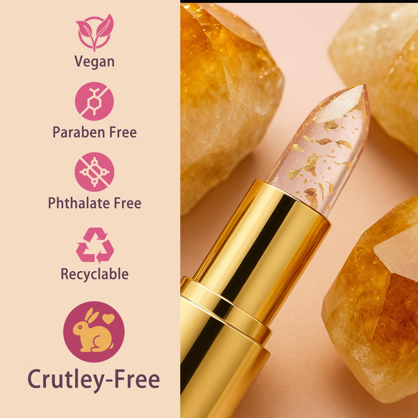 EELHOE PH Lipstick color-changing application on lips demonstrates smooth, comfortable wear.