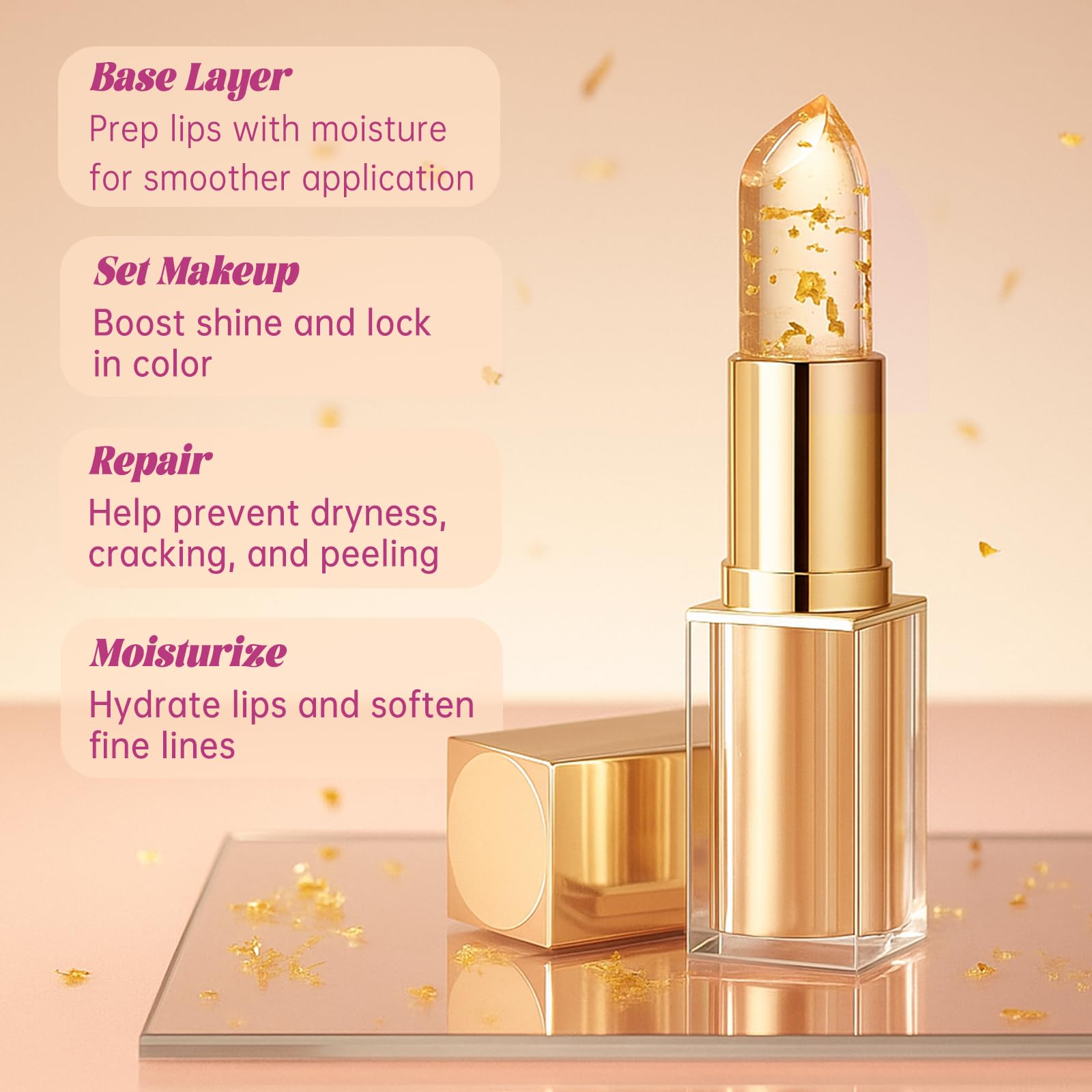 EELHOE PH Lipstick gold foil inside detail adds luxury to everyday lips.