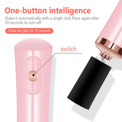 Eenten portable glue shaker design for easy at-home or salon use.