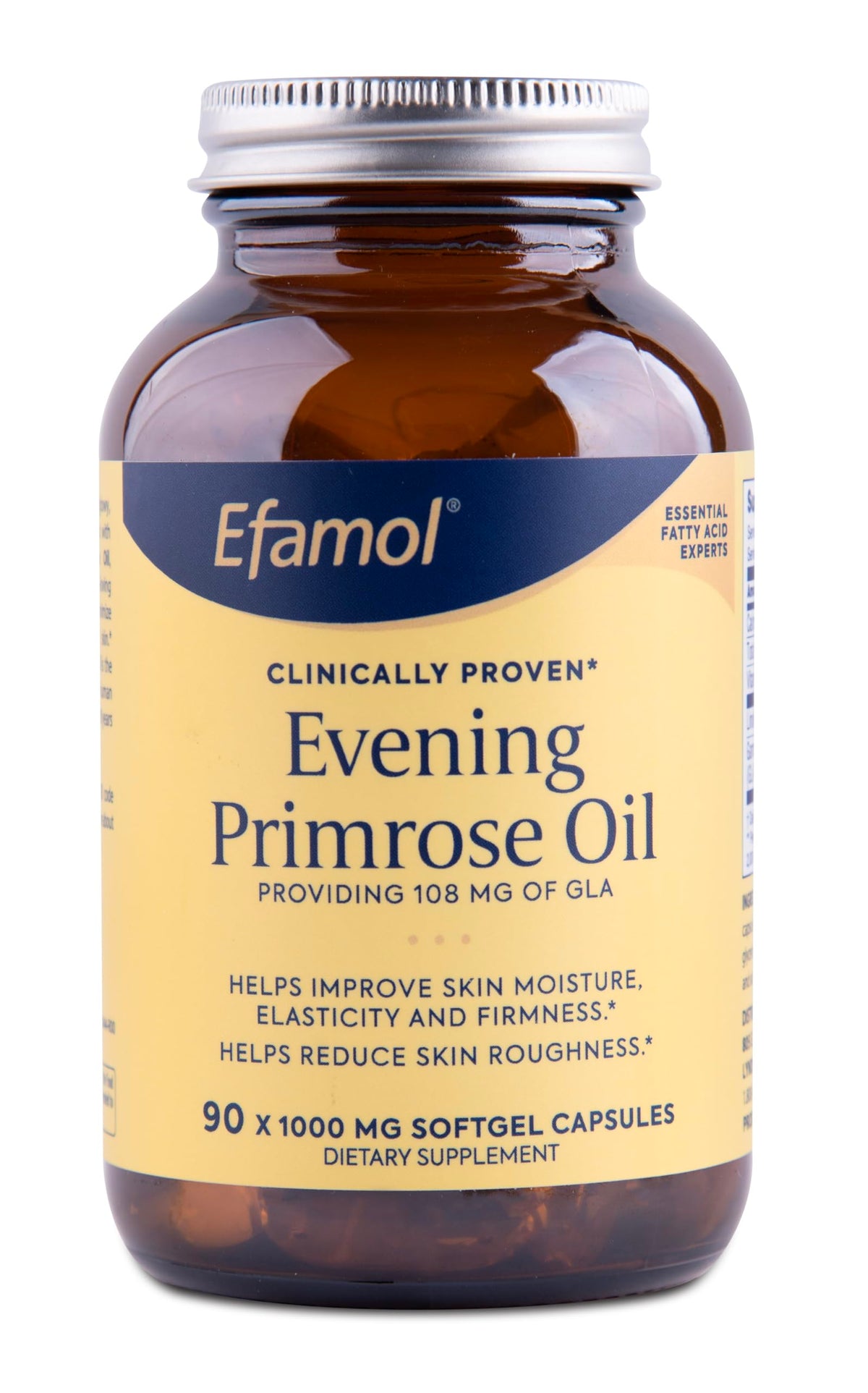 Efamol Evening Primrose Oil bottle and capsules close-up