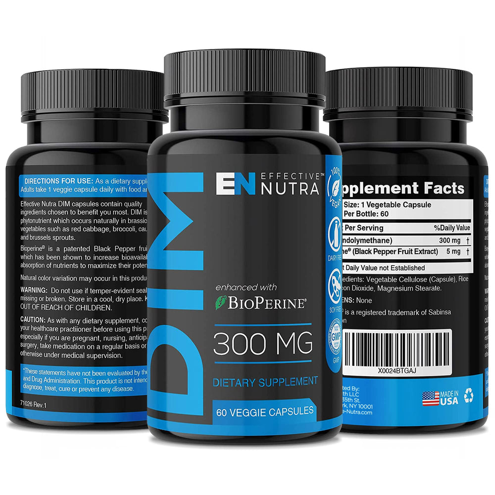 Effective Nutra Dim bottle open ready for a daily estrogen support routine.