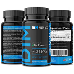Effective Nutra Dim bottle open ready for a daily estrogen support routine.