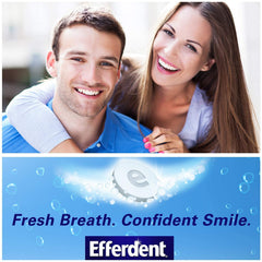 Daily denture soak instruction scene with Efferdent