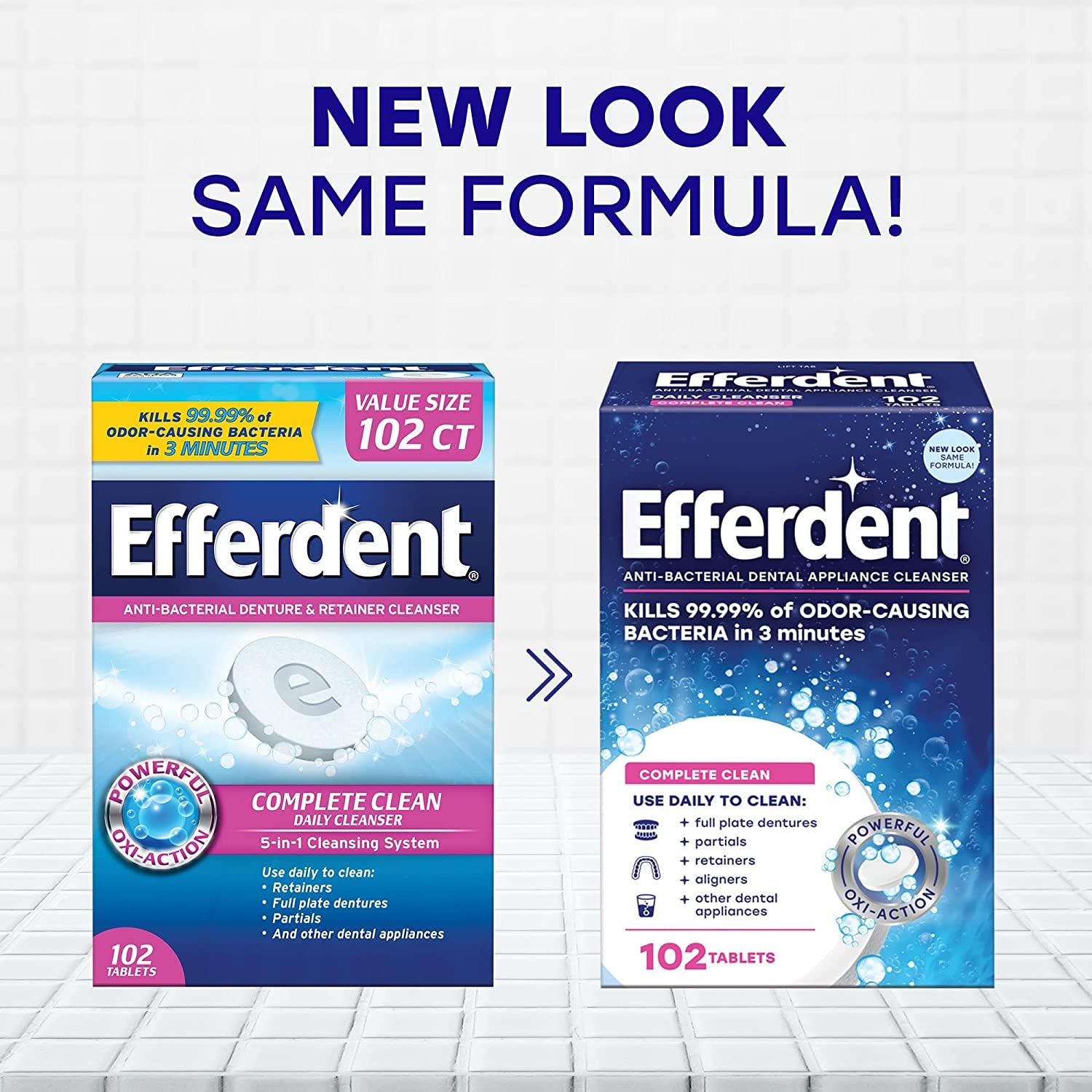 Efferdent dentures cleaning tablets pack