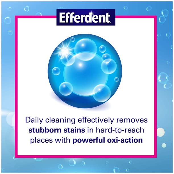 Dentures being cleaned with Efferdent bubbles