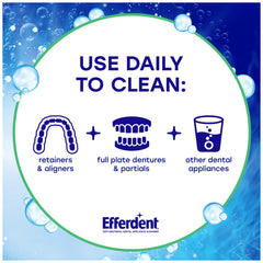 Efferdent denture cleaner tablet dissolving in water