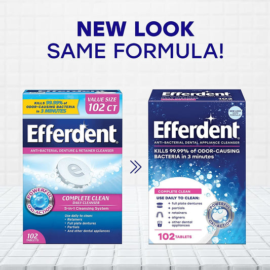 Efferdent advanced cleaning formula tablet bottle