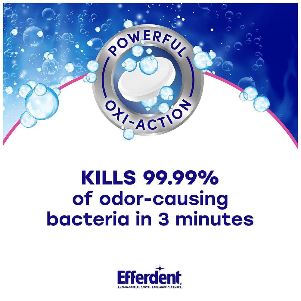 Odor control and fresh breath from Efferdent cleansing