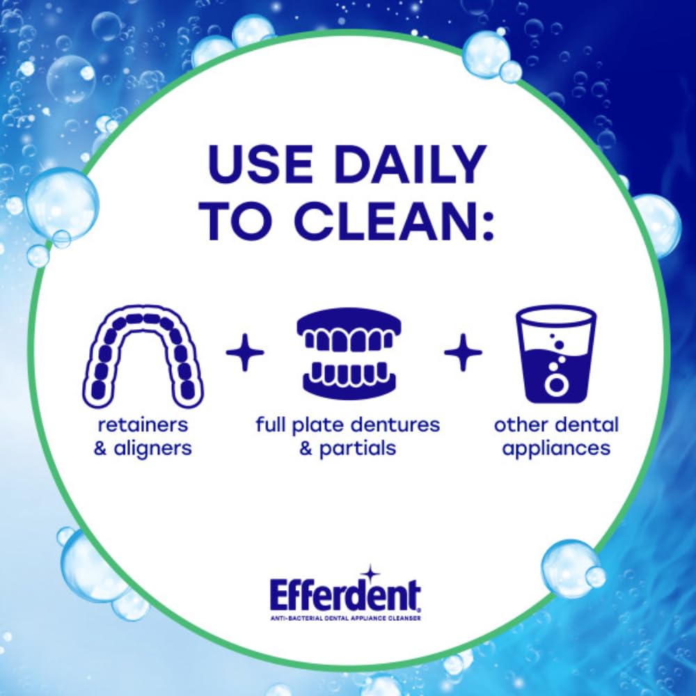 Efferdent Oxi-Action tablets for stain removal and cleaning