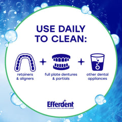 Efferdent Oxi-Action tablets for stain removal and cleaning