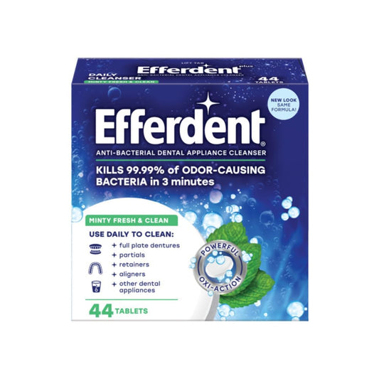 Efferdent Minty Fresh & Clean retainer cleaning tablets in 44 count pack - hero image