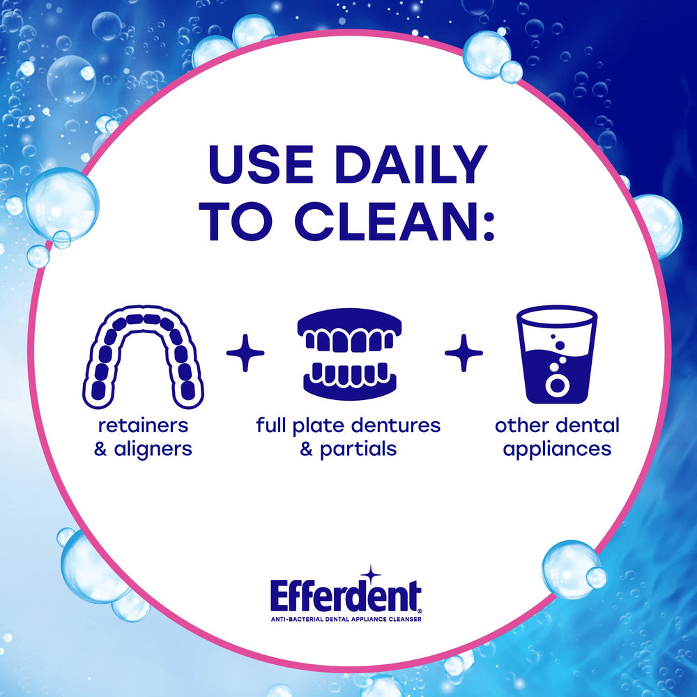 Dissolving Efferdent tablet for cleaning in water