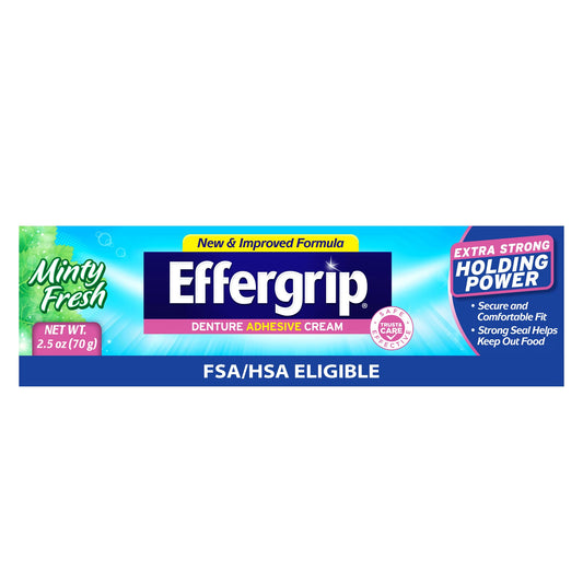 Effergrip Minty Fresh 2.5 oz denture adhesive cream tube