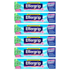 Effergrip Denture Adhesive Cream 2.5 oz tube in pack of 6