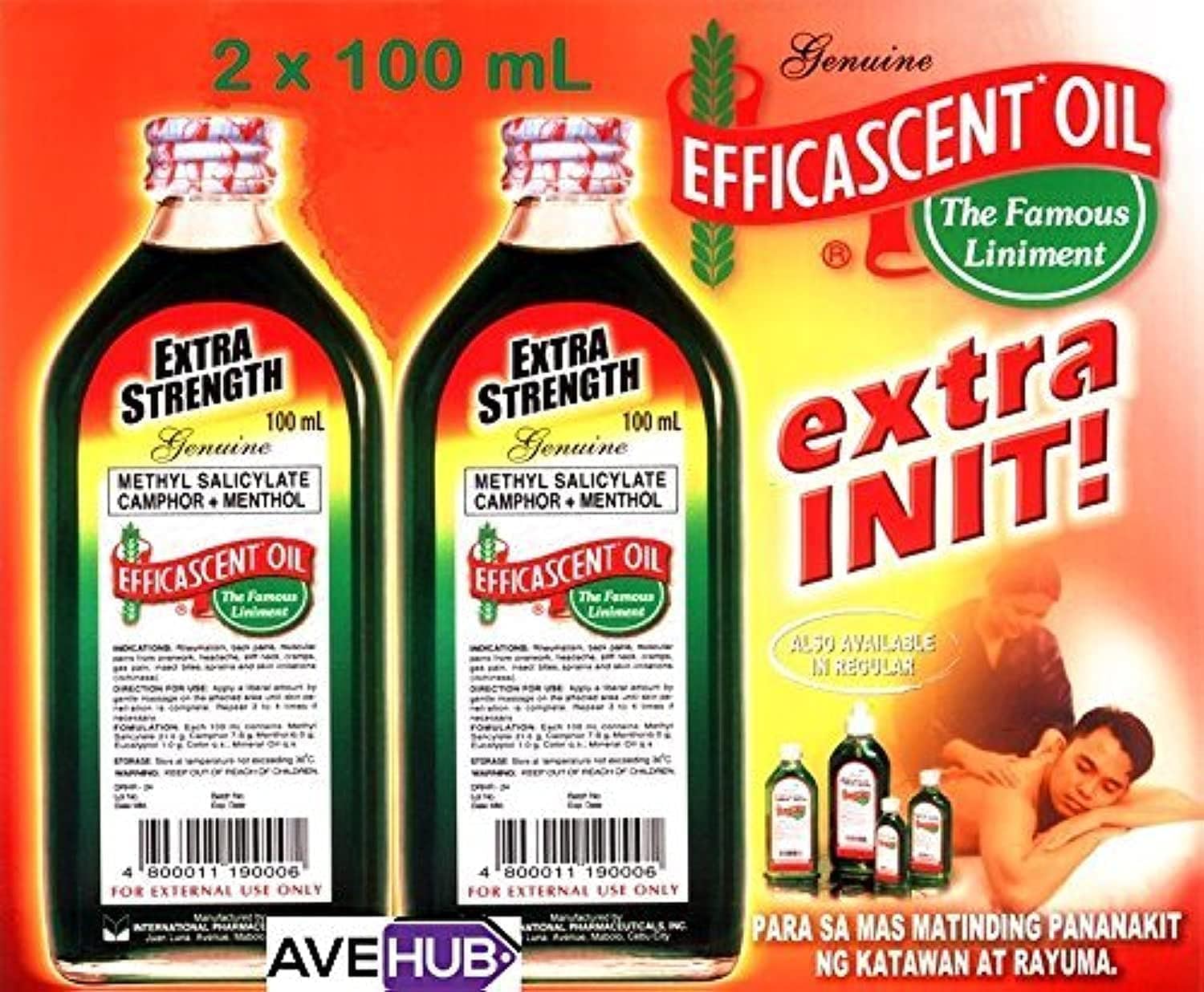 Efficascent Oil Extra Strength counterirritant bottle, 100mL, 2 bottles (2 x 100mL)