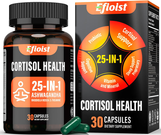 Efioist Cortisol Supplement bottle for women and men - 30 capsules